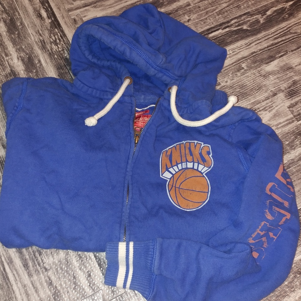 Mitchel & Ness • New York Knicks Zip Up Sweatshirt Large Cotton